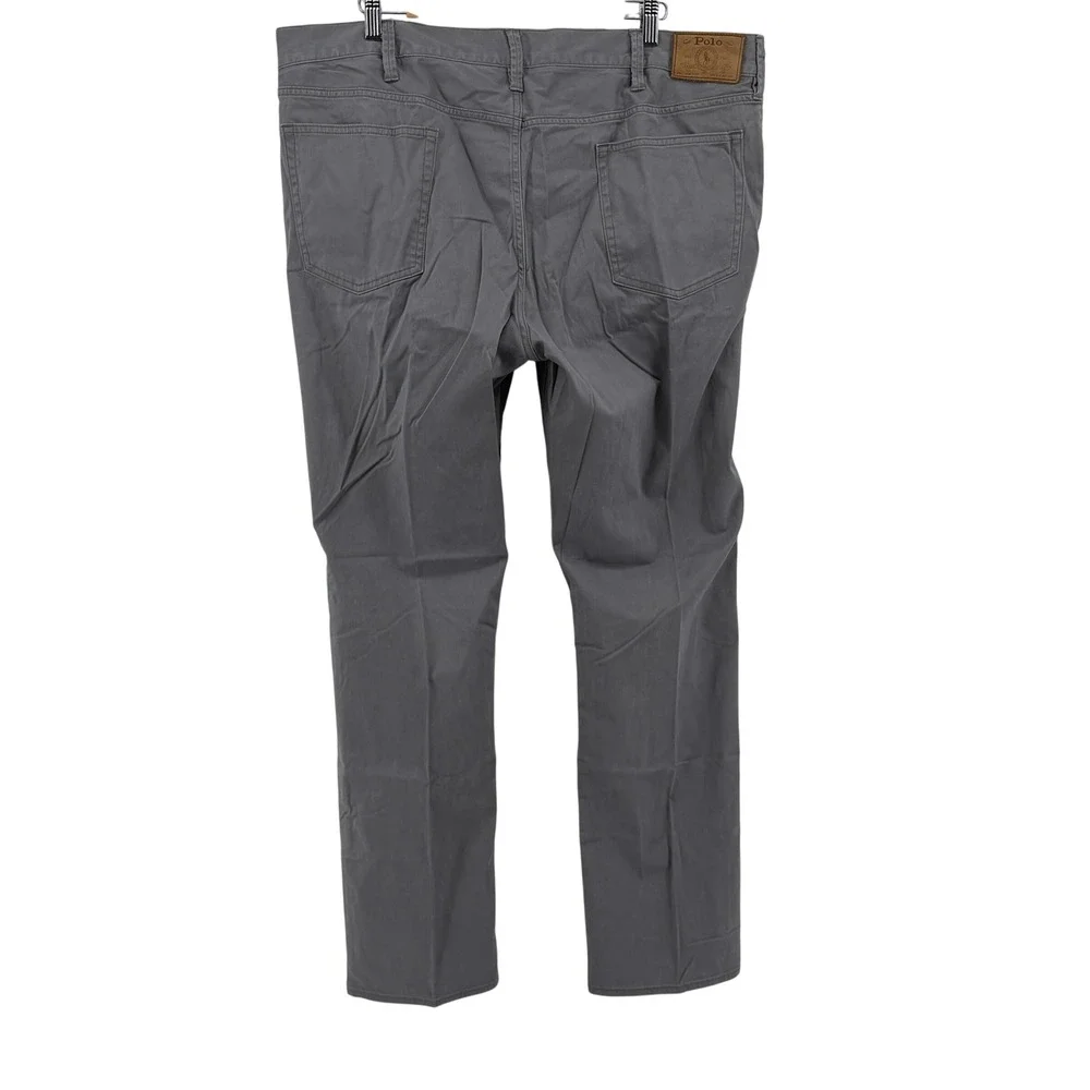 Polo Ralph Lauren Varick Slim Straight Gray Cotton Stretch Pants Mens 40x34